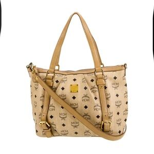 MCM Visetos 2 Way Monogram Bag with Crossbody Strap